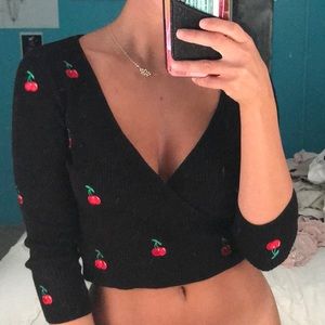 V neck Cherry sweater